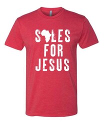 Youth T-shirts - Soles For Jesus (Full) - Red